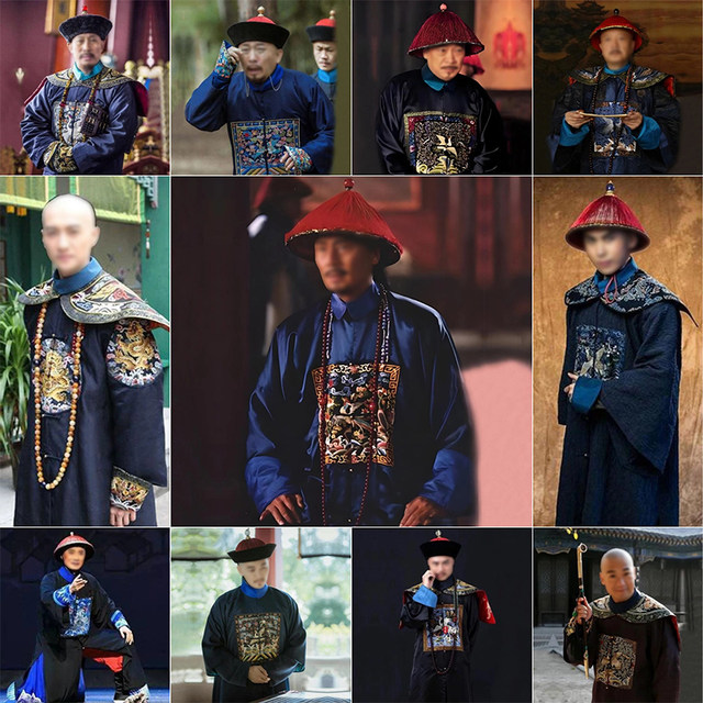 Qing Dynasty prince's elder brother's costume, ancient costume, minister's uniform
