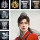Classical golden silver photography performance Hanfu film and television drama male and female hair tie resin hair crown ancient costume general son