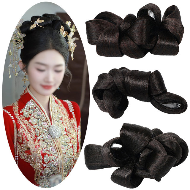 New Chinese style makeup artist special hand curled wig hair bag