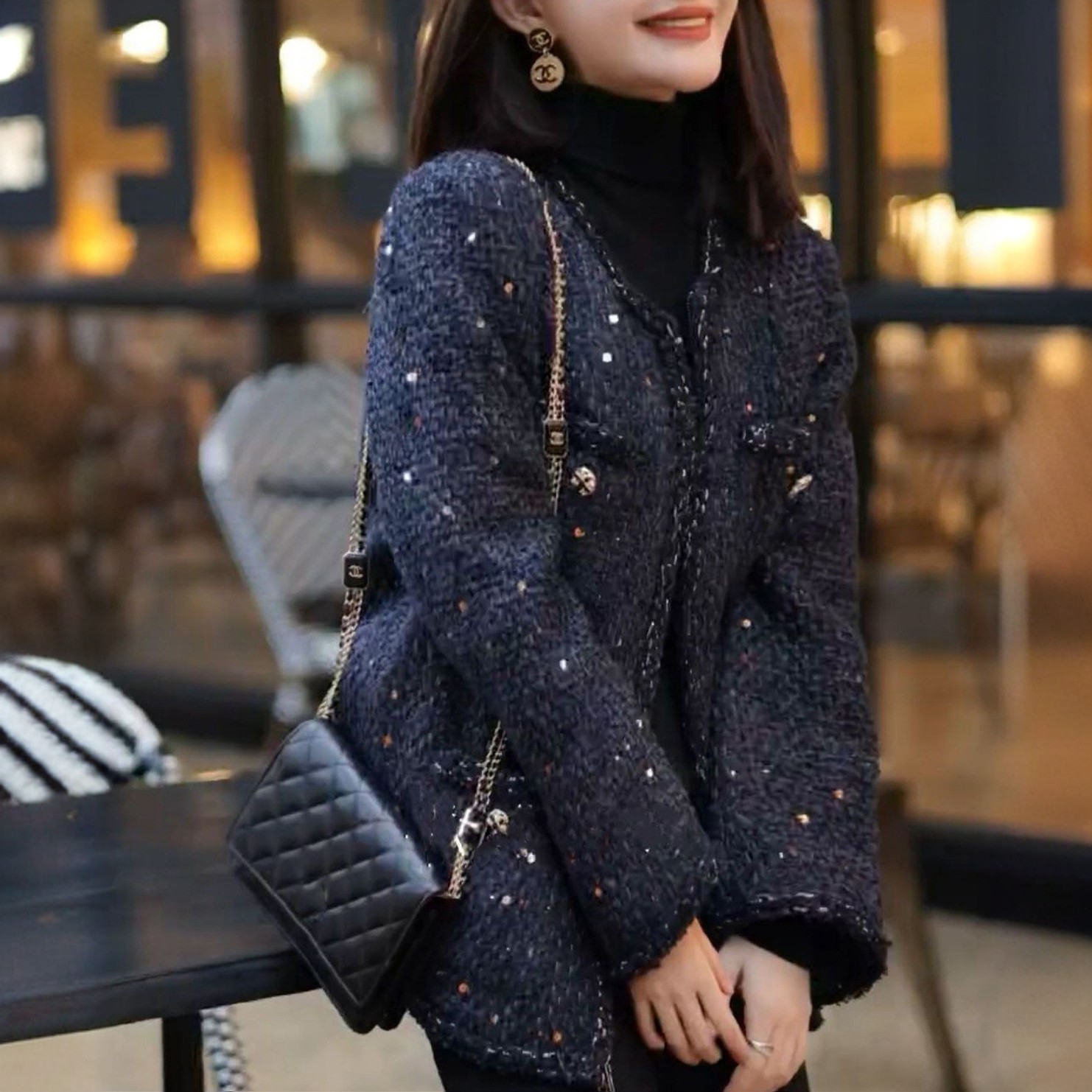 大码女装2025新款夹棉小香风外套女遮肉胖mm显瘦高级感上衣胖妹妹,淘宝优惠券,粉丝福利购,淘宝优惠卷