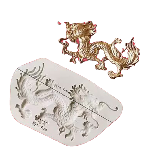 蛋糕烘焙硅胶模具中国龙年祥云盘龙翻糖蛋糕模具干佩斯烘焙工具 - 图3