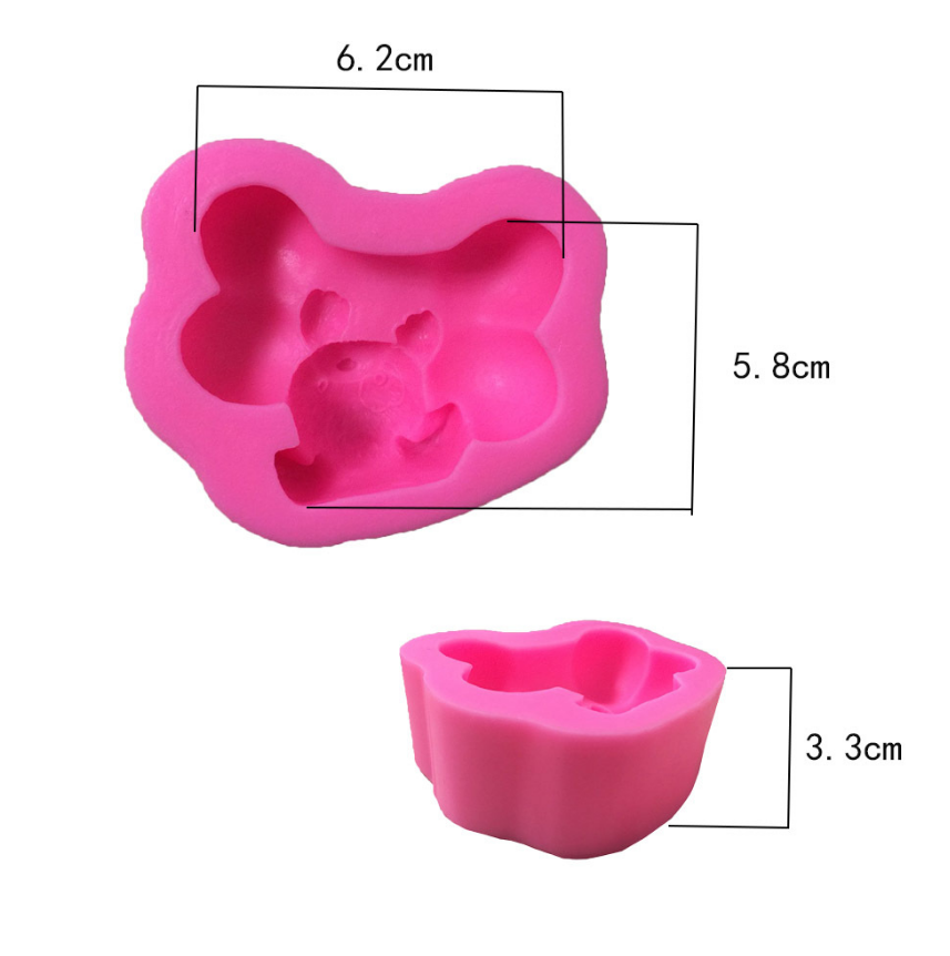 DIY 3D小狗啃骨头蛋糕装饰模具 立体西点烘焙翻糖厨房硅胶模具 - 图0