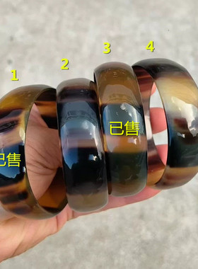 简约圆润复古个性直面牛角手镯