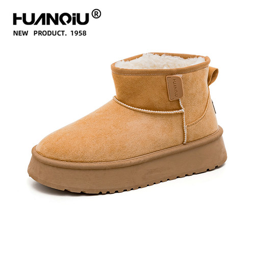 环球雪地靴男女同款冬季高帮棉鞋子百搭超好看冬鞋休闲加绒雪地鞋 - 图0