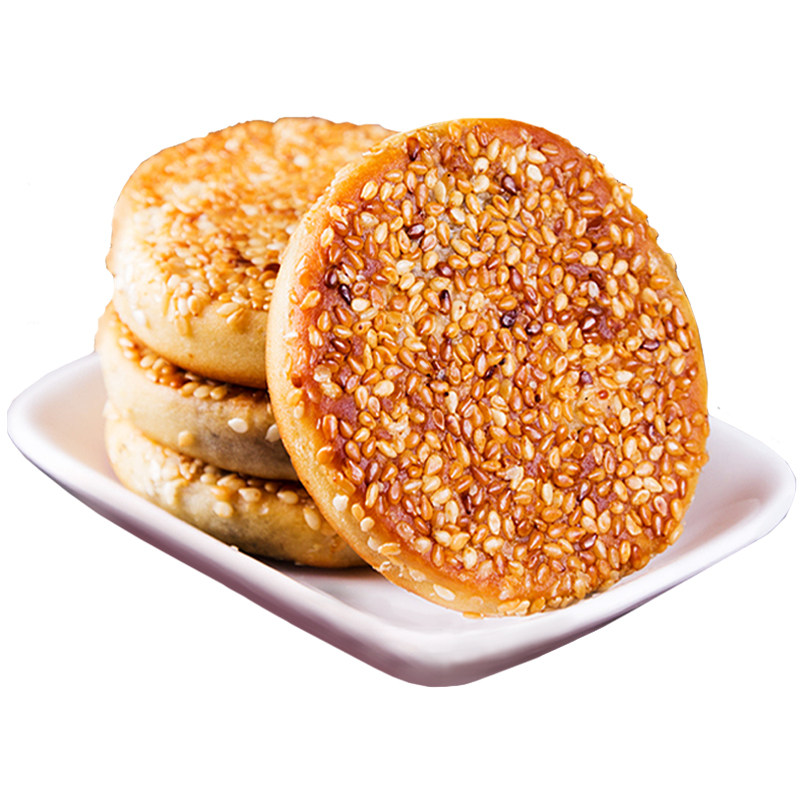 包邮赵老师麻饼2500g散装椒盐/冰桔味四川特产成都糕点心传统麻饼_虎窝淘