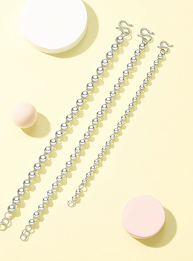 潮宏基趣玩s925银圆珠手链银饰手饰情侣男女潮酷简约亲子七夕礼物