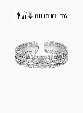 潮宏基御范s925银项链耳钉戒指银戒女戒手饰腰缠万贯送女友生日