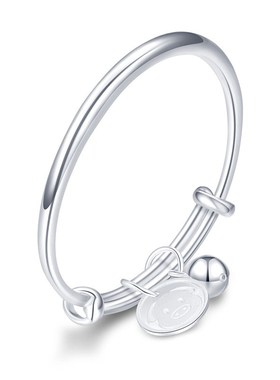 潮宏基幸福婴儿生肖猪银手镯