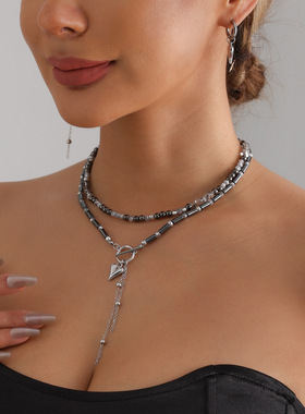 欧美暗黑辣妹风爱心项链女｜甜酷