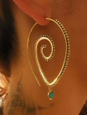 欧美耳环圆圈shaped women personality circle spiral earrings