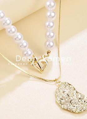 项链女锁骨链ins性冷淡风h项链女k金necklace women accessories