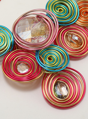 欧美夸张非洲部落手工彩色金属线圈项链女Choker necklace women