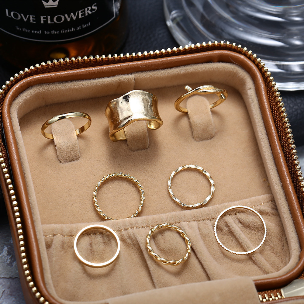 2021年新款欧美指环alloy 8-piece rings set ladies合金戒指套装 - 图1