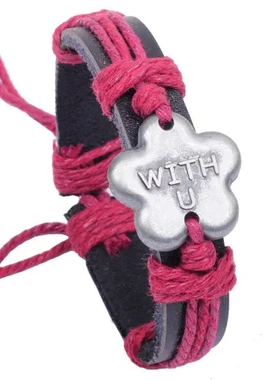 个性合金手链大小电镀手环手工复古绑带真牛皮可抽拉古色调节皮饰