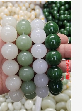 外蒙料碧色玉手串 白玉手串 葫芦款桶珠款  男女款手串手链供货
