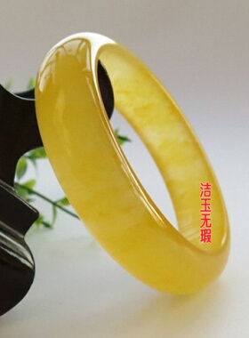 天然黄玛瑙玉髓戈壁玉手镯戈壁玉黄玉手镯乌尔禾金丝玉手镯子女