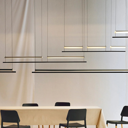 简约现代设计师餐厅吊灯茶室餐桌吧台极简装饰一字形办公室长条灯 - 图3