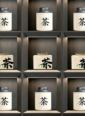 中式餐饮店茶室茶饼摆件样板间家居博古架茶柜茶架九宫格软装摆设