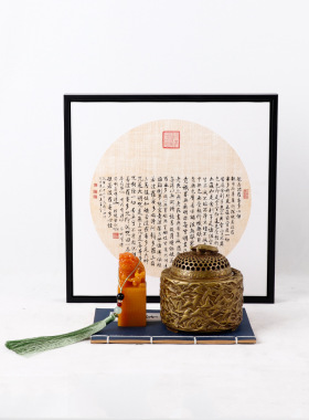 侘寂风样板间展厅桌面装饰摆件中式茶室书房氛围布置软装搭配组合