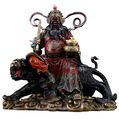 圆通佛具赵公明武财神五路财神纯铜仿古正财神招财神佛像风水摆件 - 图3