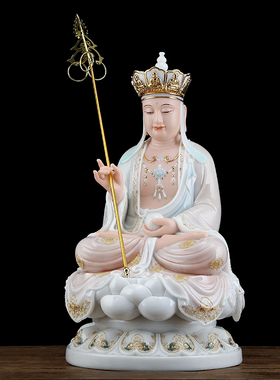 汉白玉地藏王菩萨彩釉地藏王佛像