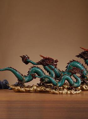 全铜龙摆件吉祥物祥龙汉龙招财青龙龙神生肖龙摆设客厅镇宅工艺品