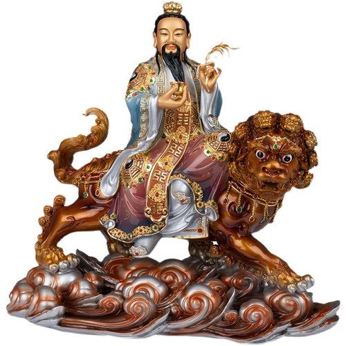 太乙真人全铜太乙救苦天尊神像家居摆件人道家青玄九阳上师高温彩_虎窝淘