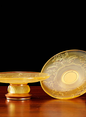 古法琉璃供杯供具套装香炉果盘