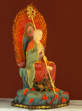 纯铜地藏王菩萨佛像坐地谛敦煌彩