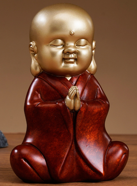 全铜小和尚摆件惮意沙弥家居饰品