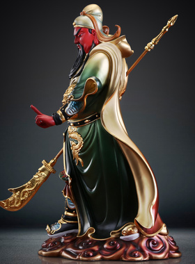 关公摆件关二爷神像纯铜武财神