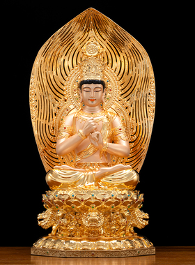 全铜大日如来佛像鎏金彩绘五方佛