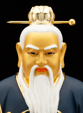 全铜鎏金鸿钧老祖神像道家供奉像