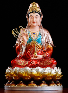 家里供奉娑婆三圣佛像观音菩萨