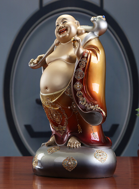 纯铜弥勒佛大肚笑佛佛像如意添福
