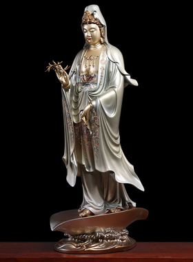 全铜掐丝珐琅供奉一叶观音菩萨像