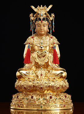 纯铜碧宵眼光送子三宵娘娘神像