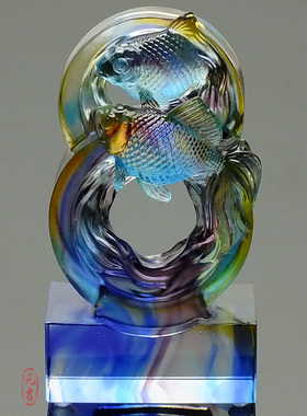 美容院开张大吉礼物琉璃鱼摆件