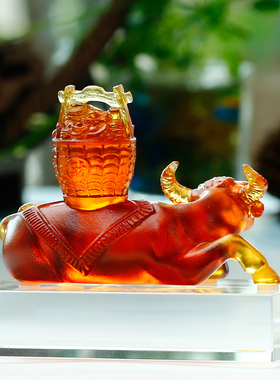 琉璃生肖牛生日礼物勇敢牛牛摆件