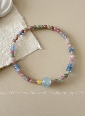 个性时尚甜美天然水晶天然石手链