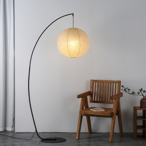 宋氏美学宣纸钓鱼落地灯侘寂风禅意茶室客厅沙发旁装饰氛围立灯具 - 图0