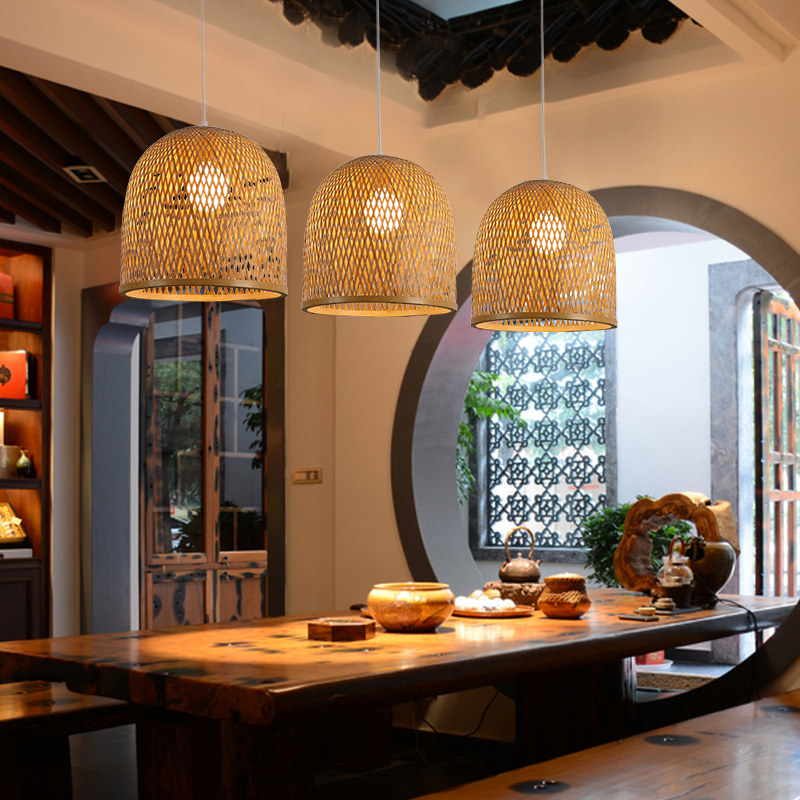 东南亚竹编吊灯新中式禅意艺术客厅餐厅过道编织竹艺仿古组合灯具,淘宝优惠券,粉丝福利购,淘宝优惠卷