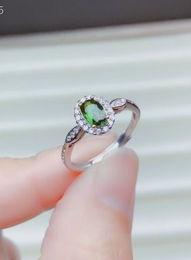 轻奢精工百搭天然透辉石戒指