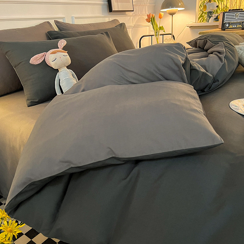ins床上四件套纯水洗棉全被春被子 卡莫妮床品套件/四件套/多件套