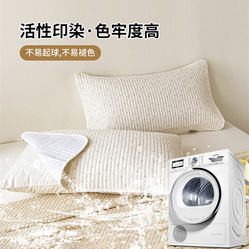 枕巾纯棉一对装防滑不脱落全棉高档可固定枕头巾垫巾绑带款防头油 - 图3