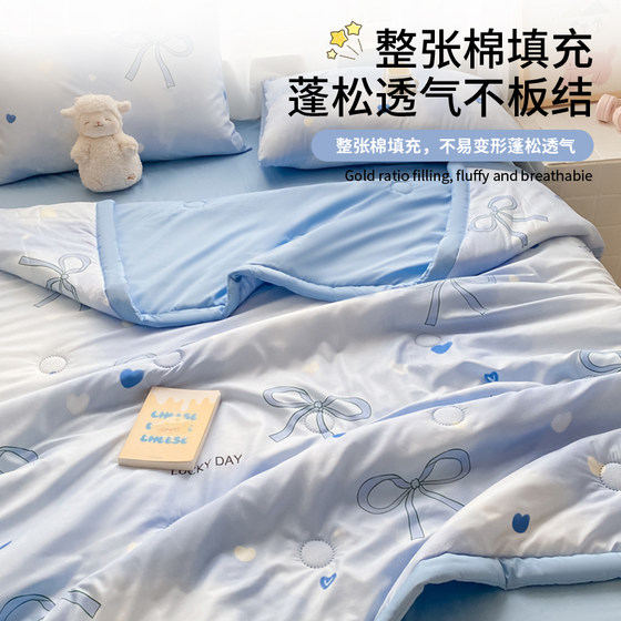 Machine washable thin quilt