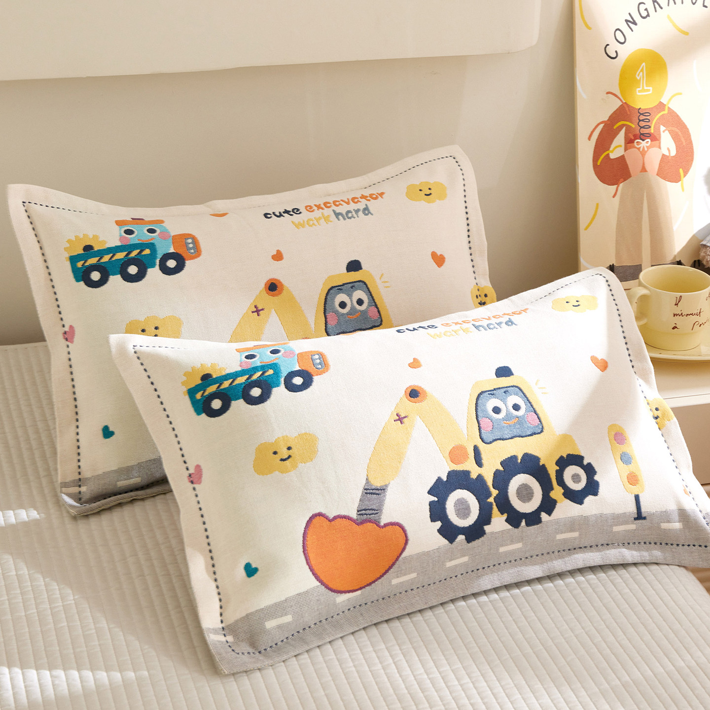 纯棉纱布枕套一对装2026新款家用儿童枕头套40x60全棉枕芯内胆套A,淘宝优惠券,粉丝福利购,淘宝优惠卷