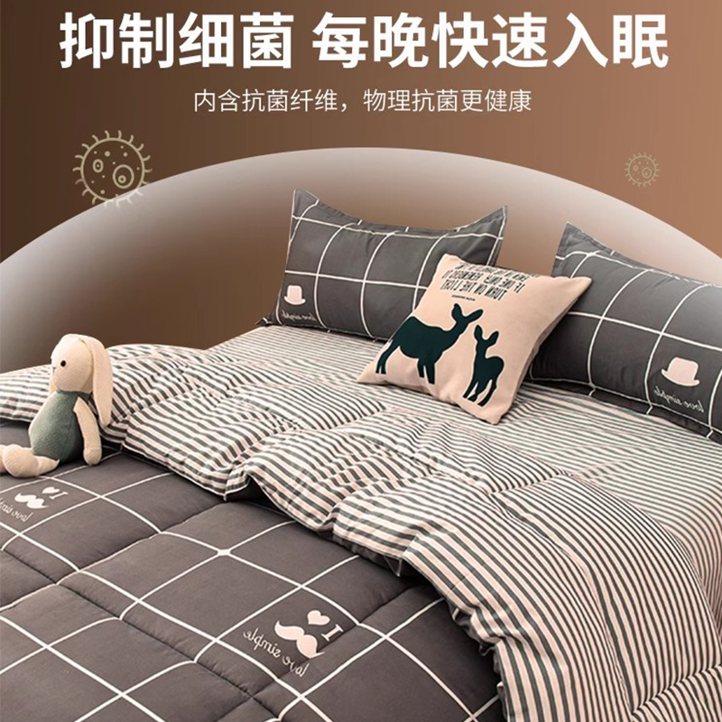 被子春秋被四季通用被芯夏学生宿舍单人被褥冬被加厚保暖冬季棉被 - 图0