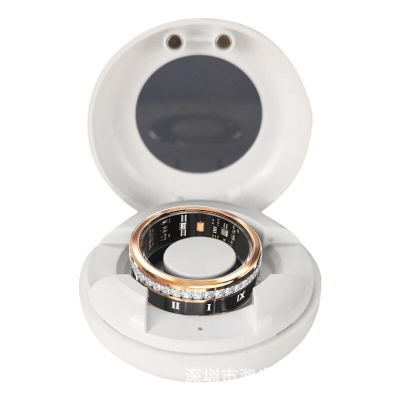 Factory wholesale cross-border high-end diamond smart ring heart rate sleep blood oxygen detection multifunctional sports ring