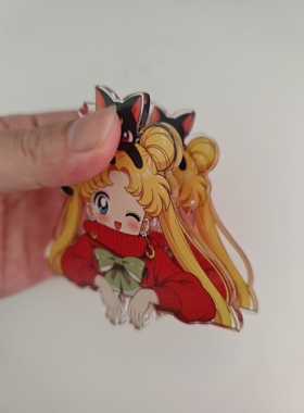 美少女战士动漫周边二次元卡通人物可爱家居好物显示器夹子摆件